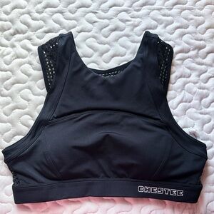 Chestee Sports Bra Women's 8 Black White Padded